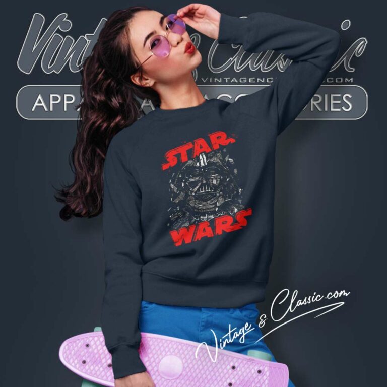 Star Wars Darth Vader Helmet Collapse Sweatshirt Star Wars Darth Vader Helmet Collapse Sweatshirt