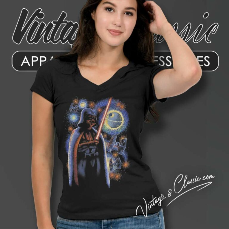 Star Wars Darth Vader Starry Night V Neck TShirt Star Wars Darth Vader Starry Night V Neck TShirt