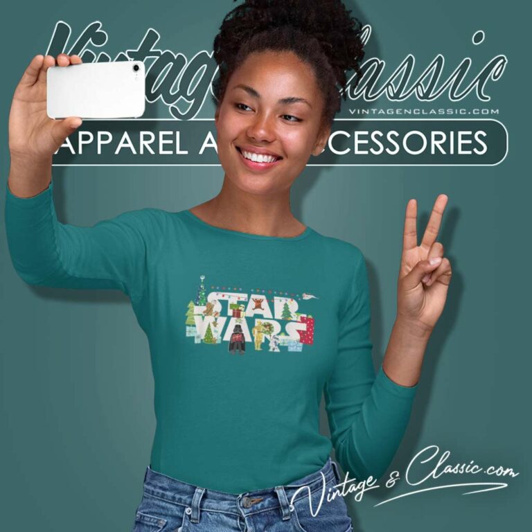 Star Wars Logo Characters Christmas Long Sleeve Tee Star Wars Logo Characters Christmas Long Sleeve Tee