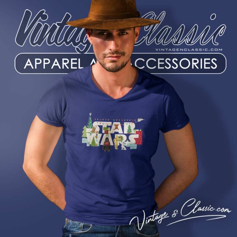 Star Wars Logo Characters Christmas V Neck TShirt Star Wars Logo Characters Christmas V Neck TShirt