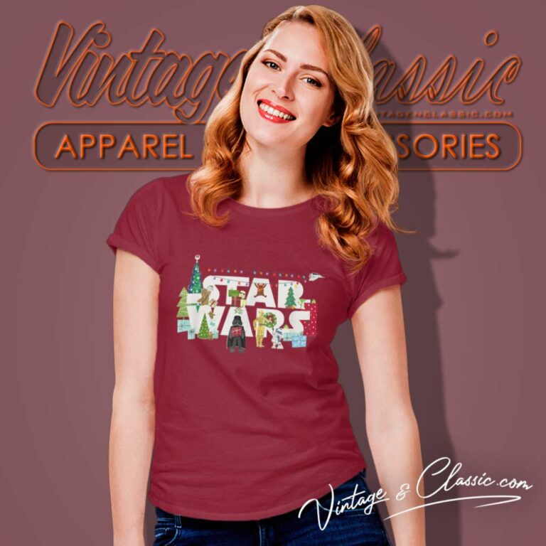 Star Wars Logo Characters Christmas Women TShirt Star Wars Logo Characters Christmas Women TShirt