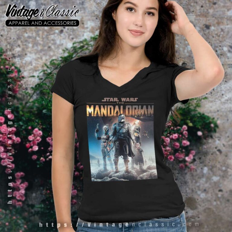 Star Wars Movies Mandalorian poster V Neck TShirt Star Wars Movies Mandalorian poster V Neck TShirt