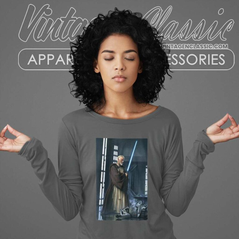 Star Wars Obi Wan Kenobi Lightsaber Long Sleeve Tee Star Wars Obi Wan Kenobi Lightsaber Long Sleeve Tee