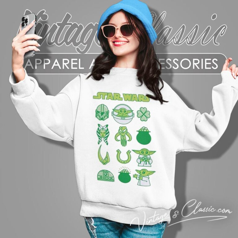 The Mandalorian St Patricks Day Character Chart Sweatshirt The Mandalorian St Patricks Day Character Chart Sweatshirt