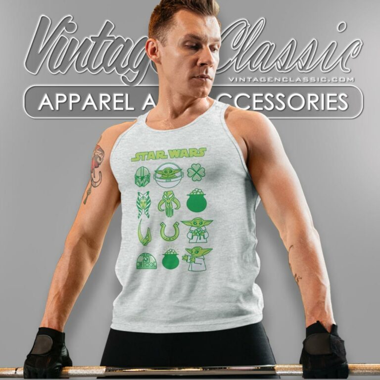The Mandalorian St Patricks Day Character Chart Tank Top Racerback The Mandalorian St Patricks Day Character Chart Tank Top Racerback