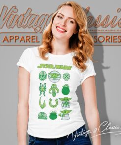 The Mandalorian St Patricks Day Character Chart Women T Shirt