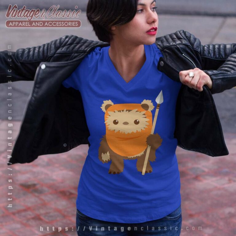 Star Wars Wicket Ewok Cartoon V Neck TShirt Star Wars Wicket Ewok Cartoon V Neck TShirt
