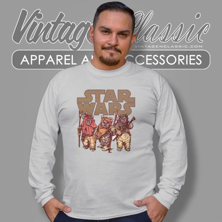 Star Wars Wicket Ewoks Endor Group Long Sleeve Tee Star Wars Wicket Ewoks Endor Group Long Sleeve Tee