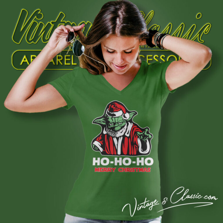 Star Wars Yoda Ho Ho Ho Merry Christmas V Neck TShirt Star Wars Yoda Ho Ho Ho Merry Christmas V Neck TShirt