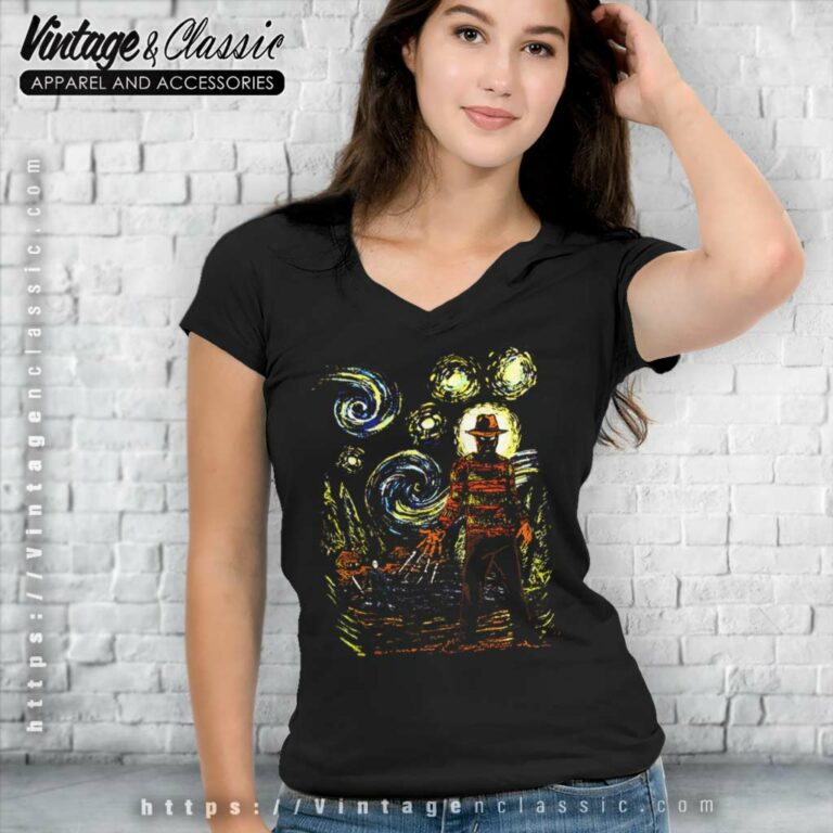 Starry Night Halloween Nightmare Street V Neck TShirt Starry Night Halloween Nightmare Street V Neck TShirt