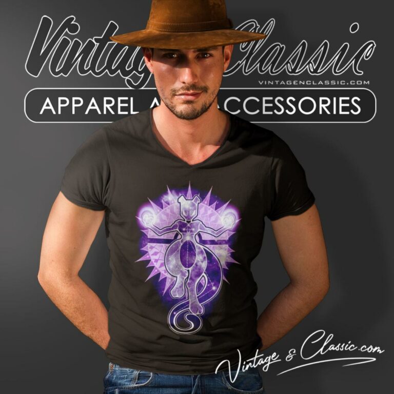 Starry Sky Of Wrath Mewtwo V Neck TShirt Starry Sky Of Wrath Mewtwo V Neck TShirt