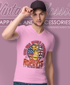 Starter Houston Rockets 1995 World Champions Back To Back V Neck TShirt