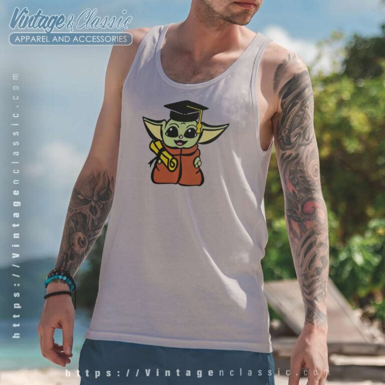 Starwars Baby Yoda Graduation Tank Top Racerback Starwars Baby Yoda Graduation Tank Top Racerback