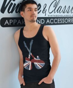 Status Quo Crossed Guitars Filled Silhouette Shirt Tank Top Racerback