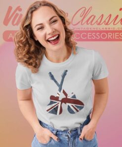 Status Quo Crossed Guitars Filled Silhouette Shirt Women TShirt