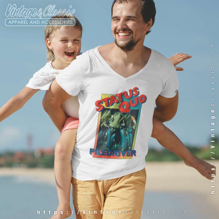 Status Quo Gradient Piledriver V Neck TShirt Status Quo Gradient Piledriver V Neck TShirt