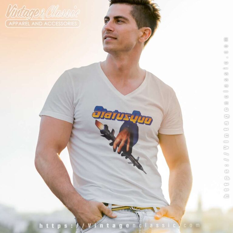 Status Quo Rocket Hand V Neck TShirt Status Quo Rocket Hand V Neck TShirt