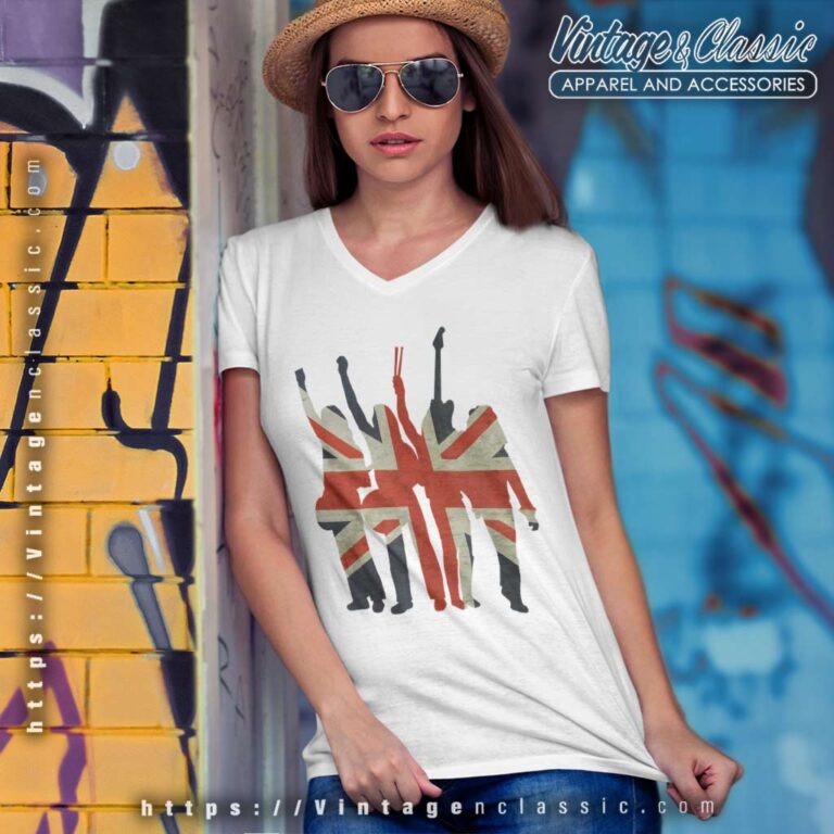 Status Quo Uk Group V Neck TShirt Status Quo Uk Group V Neck TShirt