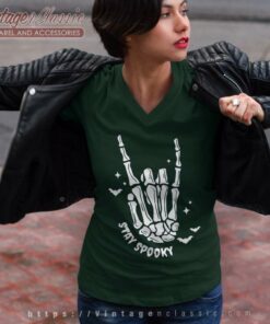 Stay Spooky Skeleton Hand Halloween Shirt 5 Stay Spooky Halloween Shirt V Neck TShirt