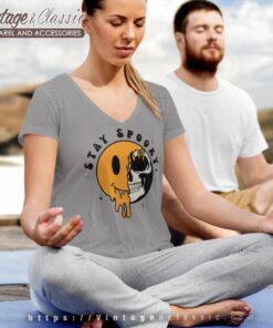 Stay Spooky Smiley Halloween Shirt V Neck TShirt