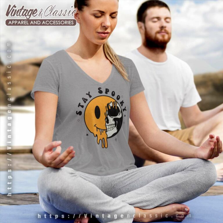 Stay Spooky Smiley Halloween Shirt V Neck TShirt Stay Spooky Smiley Halloween Shirt V Neck TShirt