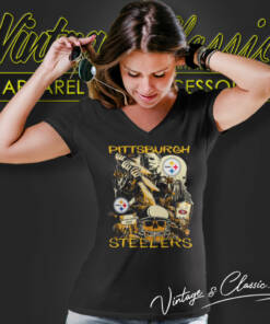 Steelers Michael Myers Halloween Vintage V Neck TShirt