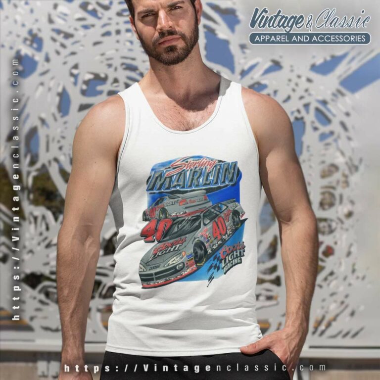 Sterling Marlin Coors Light Silver Bullet Tank Top Racerback Sterling Marlin Coors Light Silver Bullet Tank Top Racerback