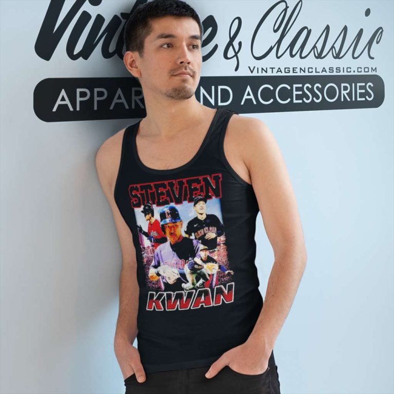 Steven Kwan Cleveland Guardians Tank Top Racerback Steven Kwan Cleveland Guardians Tank Top Racerback