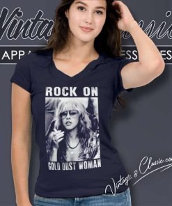 Stevie Nicks Black And White Fleetwood Mac V Neck TShirt