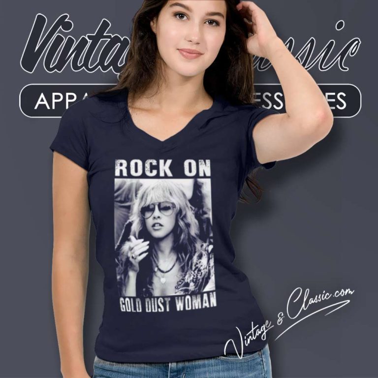 Stevie Nicks Black And White Fleetwood Mac V Neck TShirt Stevie Nicks Black And White Fleetwood Mac V Neck TShirt