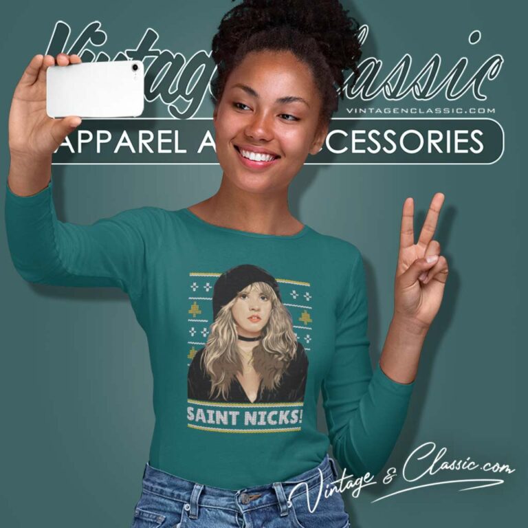 Stevie Nicks Saint Nicks Christmas Long Sleeve Tee Stevie Nicks Saint Nicks Christmas Long Sleeve Tee