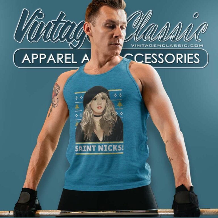 Stevie Nicks Saint Nicks Christmas Tank Top Racerback Stevie Nicks Saint Nicks Christmas Tank Top Racerback