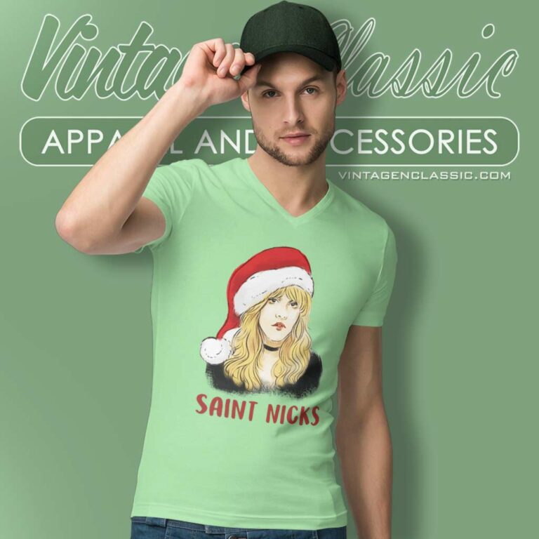 Stevie Nicks Shirt Saint Stevie Nicks Santa V Neck TShirt Stevie Nicks Shirt Saint Stevie Nicks Santa V Neck TShirt