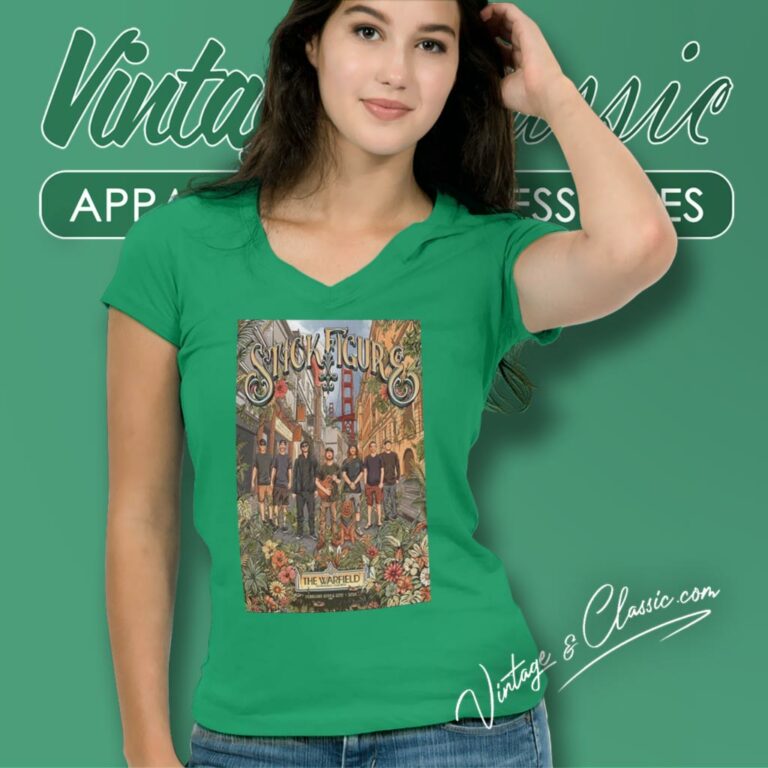 Stick Figure The Warfield San Francisco Ca February 10th And 12th 2024 Poster V Neck TShirt Stick Figure The Warfield San Francisco Ca February 10th And 12th 2024 Poster V Neck TShirt