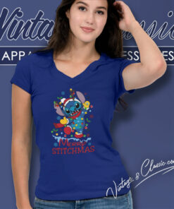 Stitch Christma Walt Disney 626 Shirt 5 Stitch Christma Walt Disney 626 V Neck TShirt