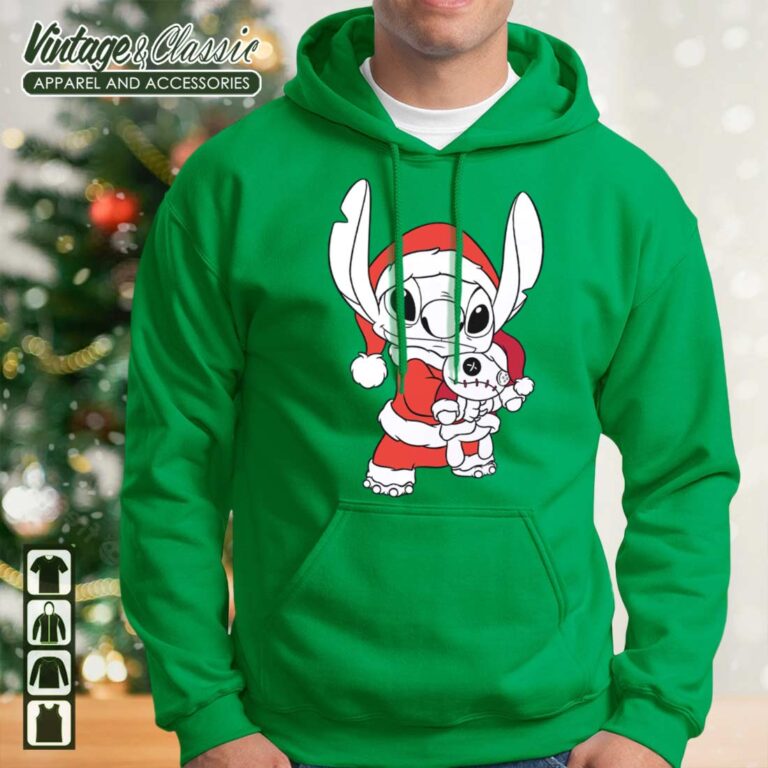 Stitch Disney Christmas Stitch Santa Claus Portrait Hoodie Stitch Disney Christmas Stitch Santa Claus Portrait Hoodie