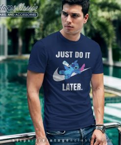 Stitch Drinking Milk Nike Just Do It Later T Shirt