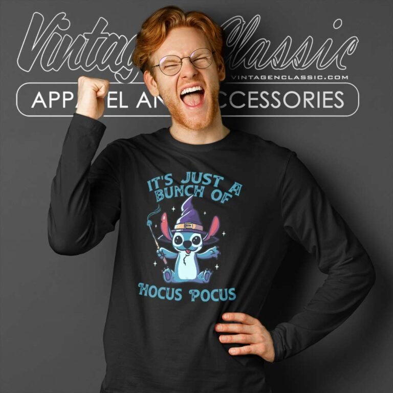 Stitch Hocus Pocus Shirt Its Just A Bunch Long Sleeve Tee Stitch Hocus Pocus Shirt Its Just A Bunch Long Sleeve Tee