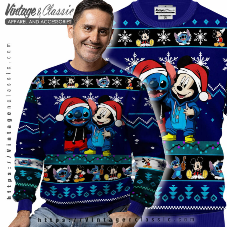 Stitch Mickey Xmas Ugly Christmas Sweater Men Ugly Sweater Stitch Mickey Xmas Ugly Christmas Sweater Men Ugly Sweater