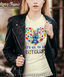 Stitch Ok To Be Different Autism Vneckt Disney Autism