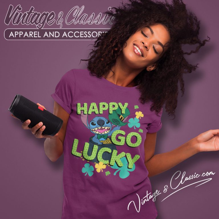 Stitch Patricks Day Shirt Happy Go Lucky Women T Shirt Stitch Patricks Day Shirt Happy Go Lucky Women T Shirt
