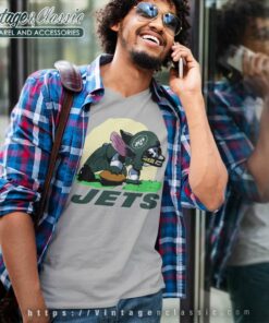 Stitch Team New York Jets V Neck TShirt