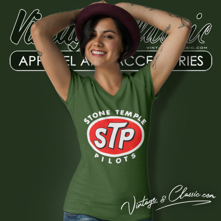 Stone Temple Pilots Classic Logo V Neck TShirt Stone Temple Pilots Classic Logo V Neck TShirt