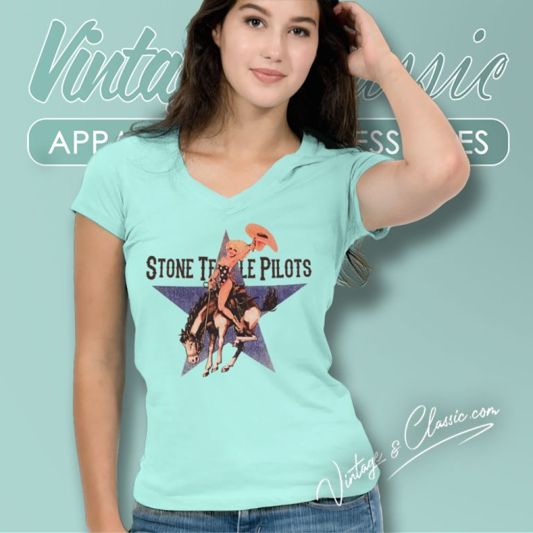 Stone Temple Pilots Riding Bronco V Neck TShirt Stone Temple Pilots Riding Bronco V Neck TShirt