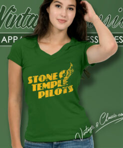 Stone Temple Pilots Tire Wings Logo V Neck TShirt