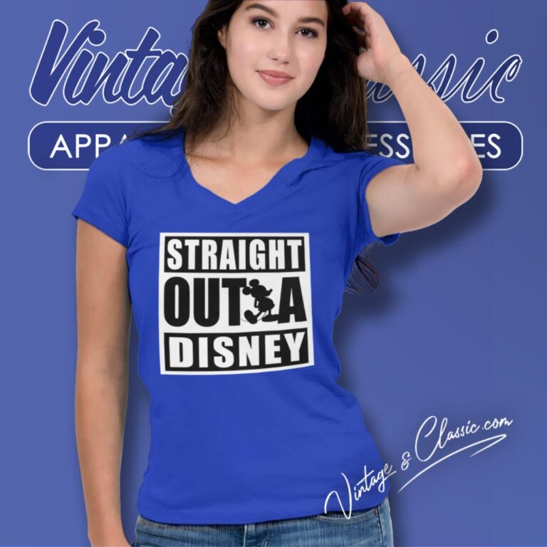 Straight Outta Disney Mickey V Neck TShirt Straight Outta Disney Mickey V Neck TShirt