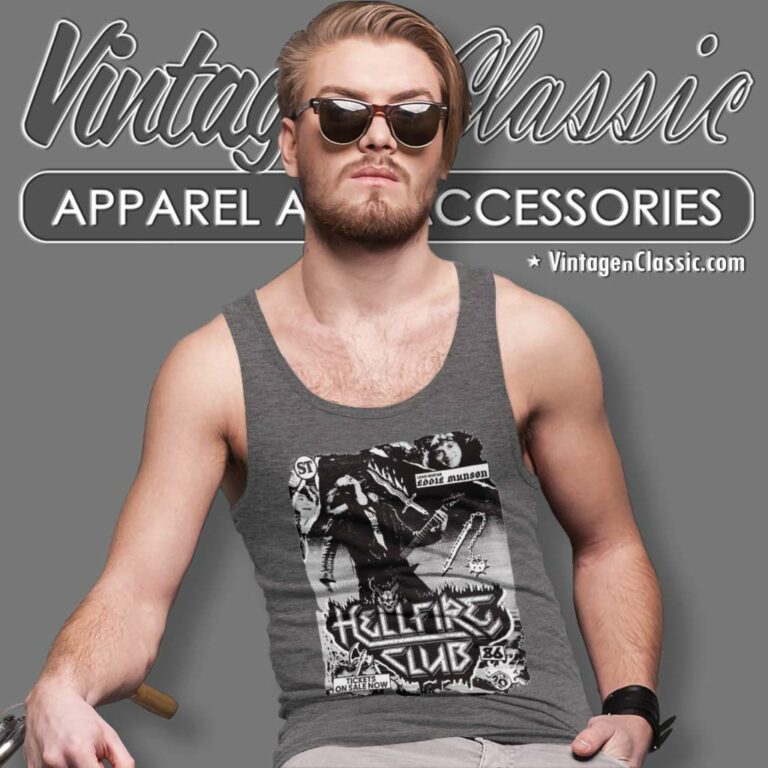 Stranger Things Eddie Munson Concert Poster Tank Top Racerback Stranger Things Eddie Munson Concert Poster Tank Top Racerback