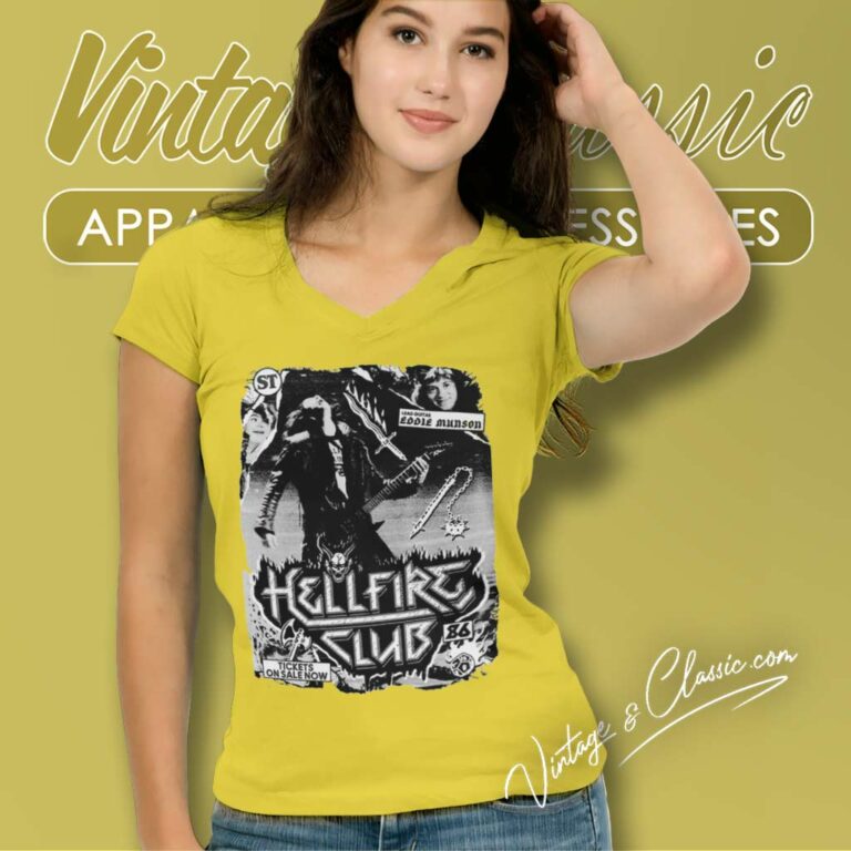 Stranger Things Eddie Munson Concert Poster V Neck TShirt Stranger Things Eddie Munson Concert Poster V Neck TShirt