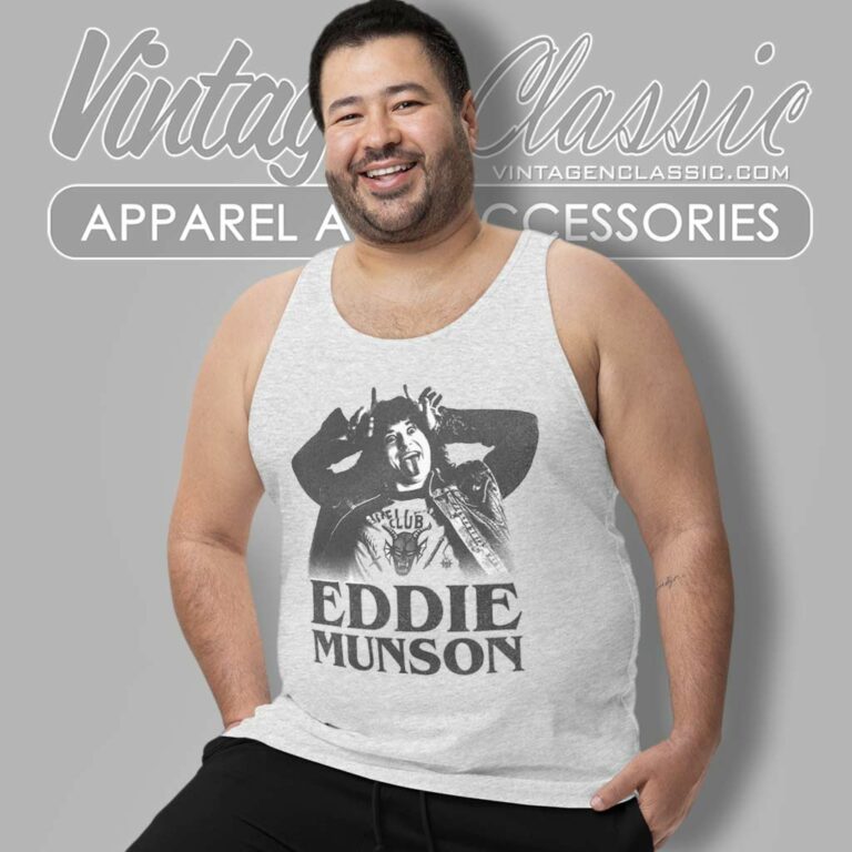 Stranger Things Eddie Munson Horns Tank Top Racerback 1 Stranger Things Eddie Munson Horns Tank Top Racerback 1