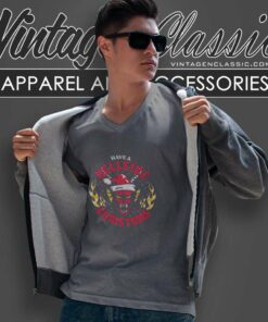 Stranger Things Have A Hellfire Christmas V Neck TShirt 1